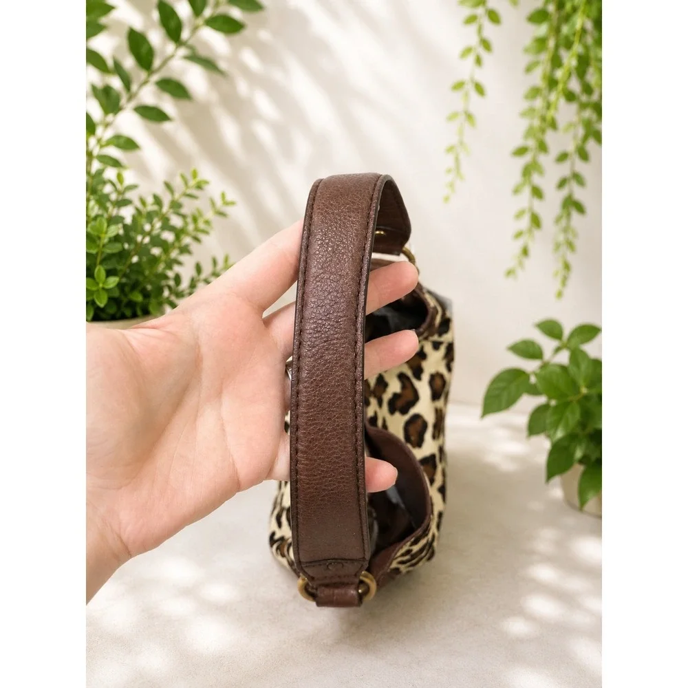 MK147 Michael Kors lepord print calf hair  hobo